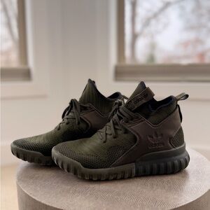 Adidas Men's Dark Green High-Top Sneakers